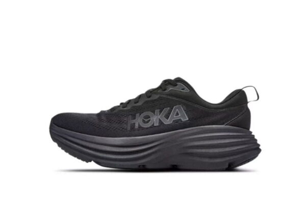 Hoka One One Bondi 8 Triple Black CALIDAD AA (MEDIA)