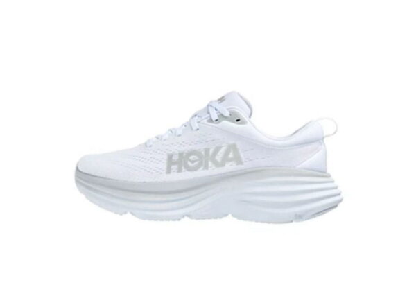 Hoka One One Bondi 8 Triple White CALIDAD AA (MEDIA)