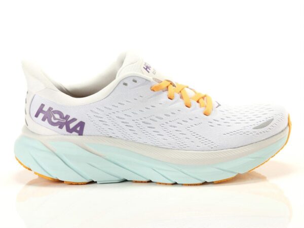 Hoka One One Clifton 8 Blanc De Blanc Purple Seafoam CALIDAD AA (MEDIA)